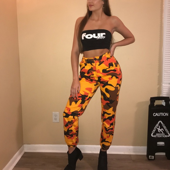 fashion nova orange camo pants